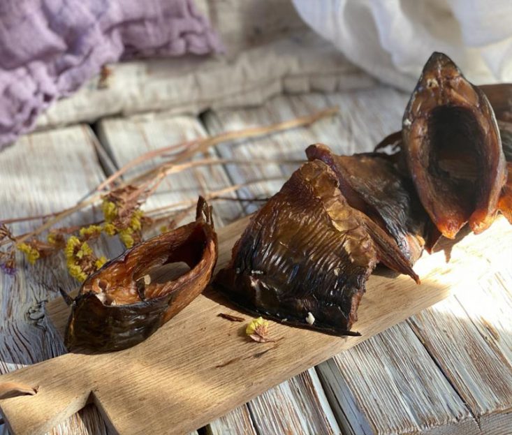 Smoked carp steaks
