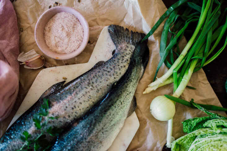 Whole rainbow trout