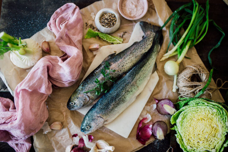 Whole rainbow trout