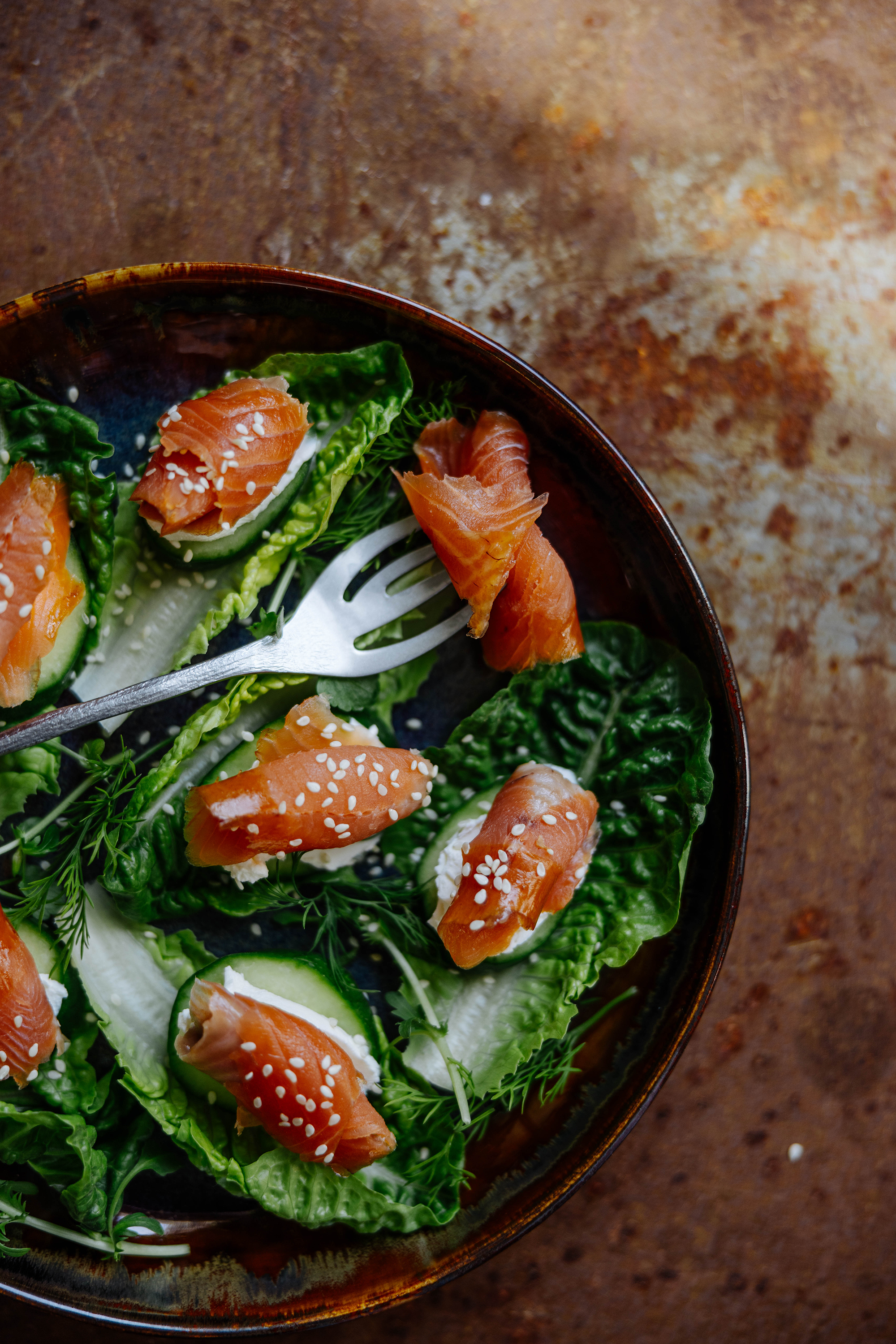 Cold-smoked trout sliced